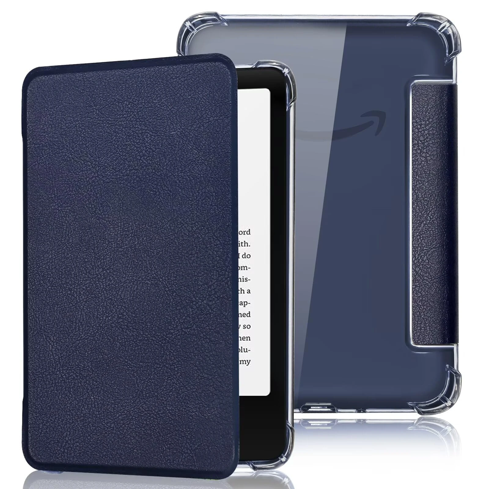 Fancity Compatible with 6" Kindle 11th Generation Case (2024/2022 Release), Lightweight Cover Transparent TPU Back Shell with Smart Sleep/Wake for 2024 2022 Kindle 11th Gen E-reader, Darkblue
