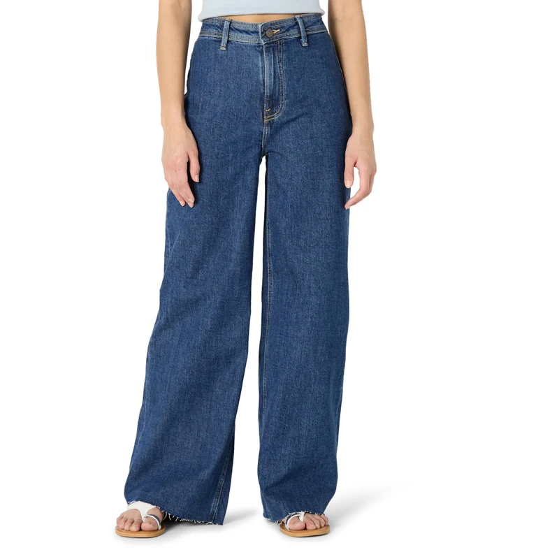 The Drop Kori Relaxed Wide Leg Jeans, Medium Wash, 6 - Image 1