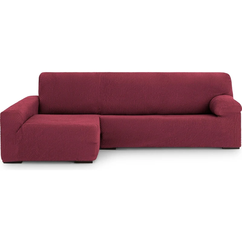 ECOMMERC3 Chaiselong | Universal and Versatile Long Arm Left Arm Sofa Cover - Chaiselong Bordeaux Protector Easy to Install for Back, Seat and Arms