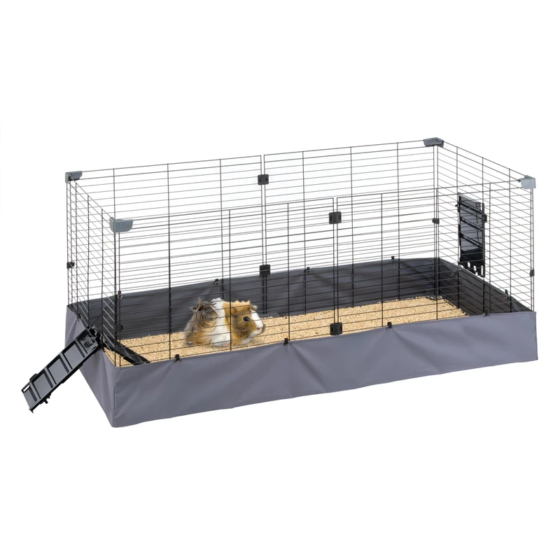 Ferplast Guinea Pig Cage, HUB 02, Ideal small animal cage, Indoor/Outdoor Pet pen, Waterproof - machine washable Bottom, Easy assembly, Extendable and Modular, 140 x 71 x 59,5 cm