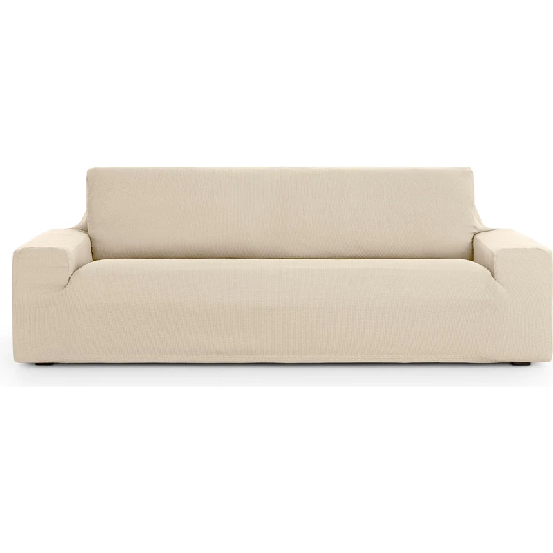 ECOMMERC3 Universal and Versatile 3 Seater Sofa Cover - Ecru Colour Protector Easy to Install for Back, Seat and Arms
