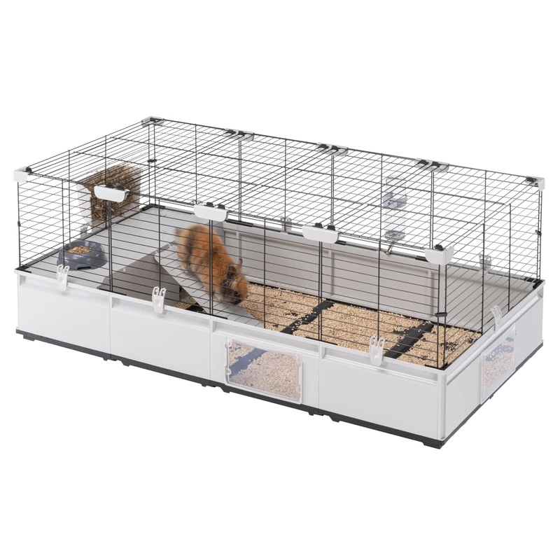 Ferplast Rabbit cage, Guinea pig cage, MODULAR 3, Extendable, Large cage, Included accessories, Easy to Clean, 144 x 72 x h 56 cm