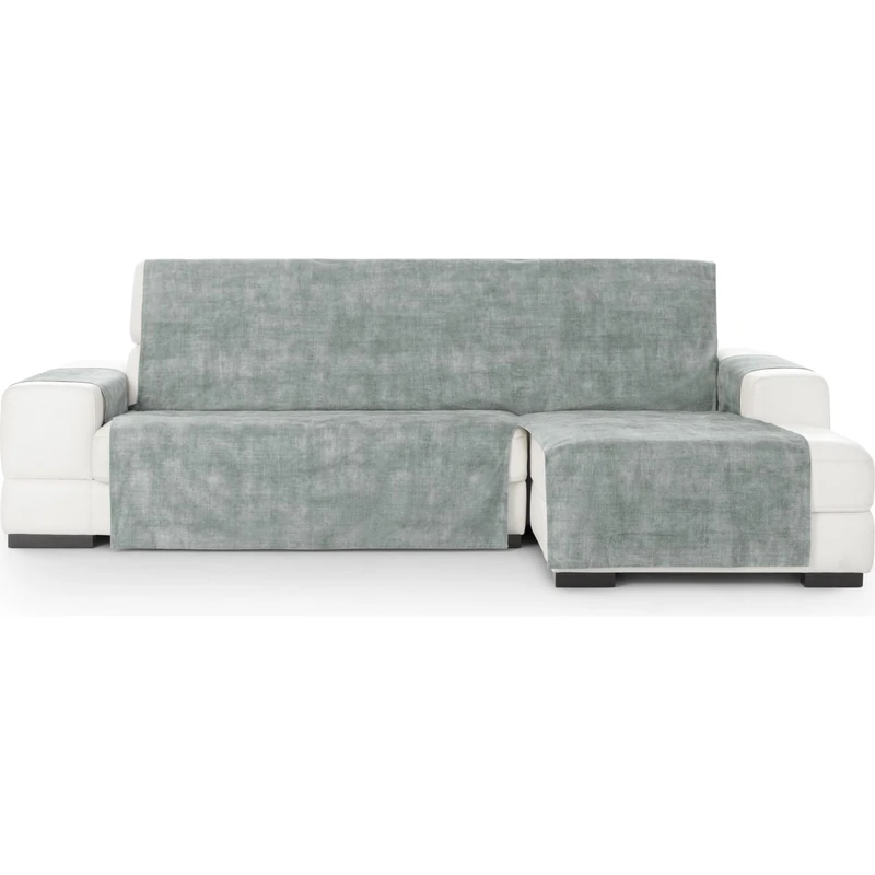ECOMMERC3 Universal and Versatile Chaiselong Normal Right Sofa Cover – Pearl Grey Chaiselong Sofa Cover Protector Easy to Install for Back, Seat and Arms - Image 1