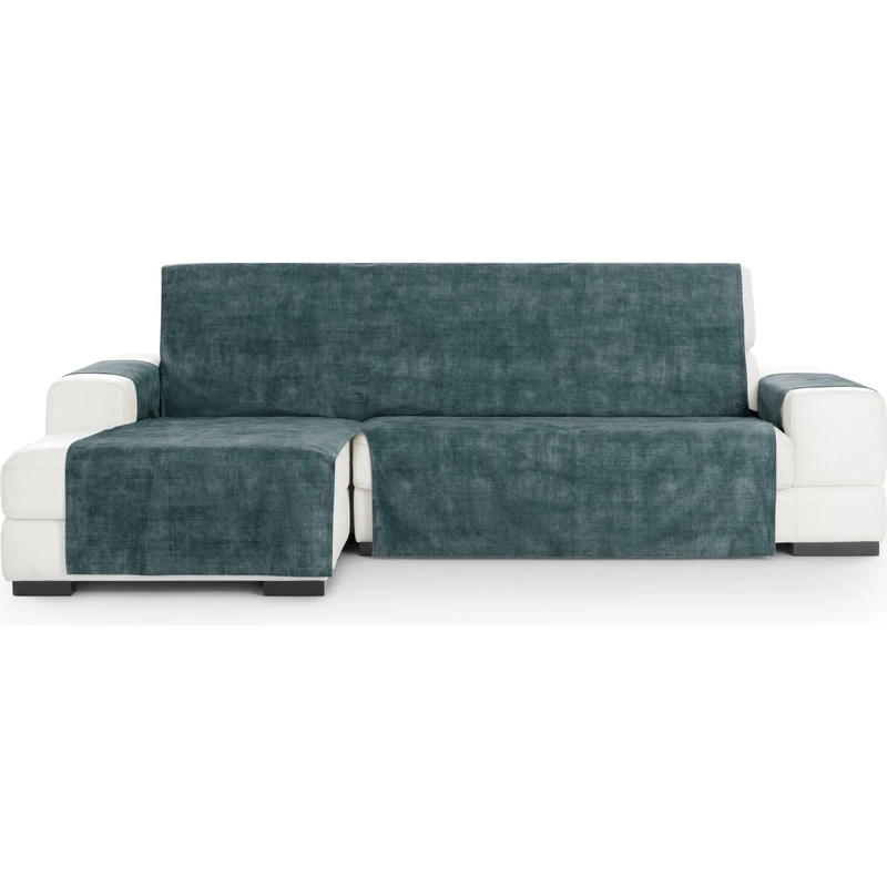 ECOMMERC3 Universal and Versatile Chaiselong Normal Left Sofa Cover – Blue Chaiselong Sofa Cover Protector Easy to Install for Back, Seat and Arms - Image 1