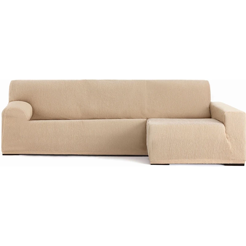 ECOMMERC3 Chaiselong Universal and Versatile Long Right Arm Sofa Cover - Beige Chaiselong Protector Easy to Install for Back, Seat and Arms