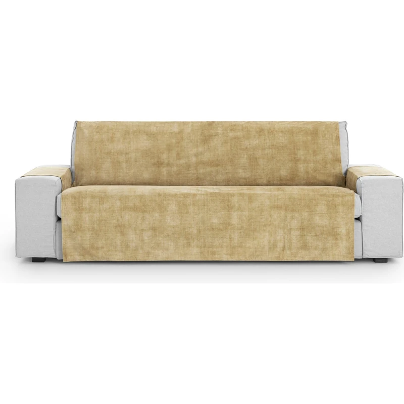 ECOMMERC3 Universal and Versatile 4 Seater Sofa Cover - Mustard Colour Protector Easy to Install for Back, Seat and Arms - Image 1