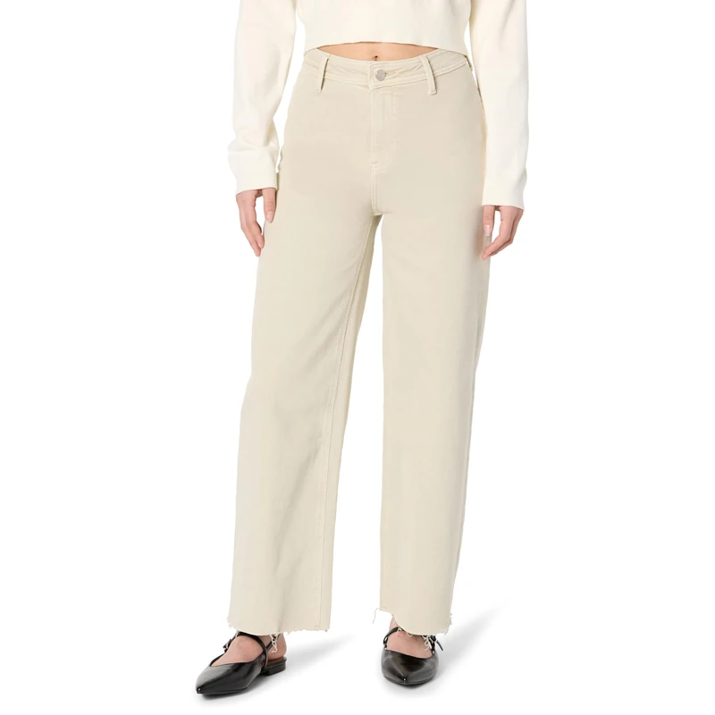 The Drop Kori Relaxed Wide Leg Jeans, Khaki, 8