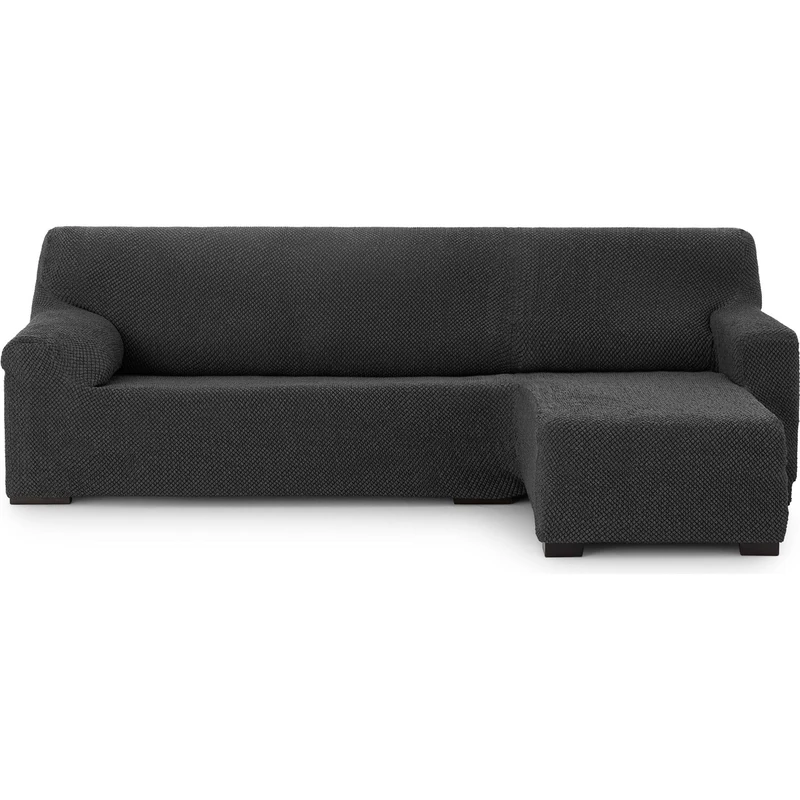 ECOMMERC3 Chaiselong | Universal and Versatile Chaiselong Sofa Cover with Short Right Arm, Anthracite Protector, Easy to Install for Back, Seat and Arms