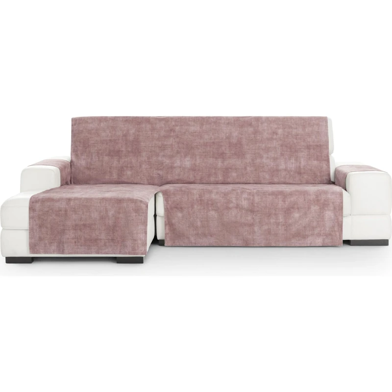 ECOMMERC3 Chaiselong Extra Left Universal and Versatile Sofa Cover – Pink Chaiselong Sofa Cover Protector Easy to Install for Back, Seat and Arms