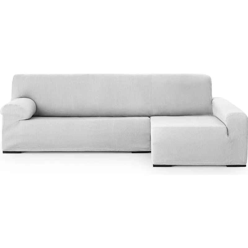 ECOMMERC3 Chaiselong Universal and Versatile Long Right Arm Sofa Cover – Pearl Grey Sofa Cover Protector Easy to Install for Back, Seat and Arms