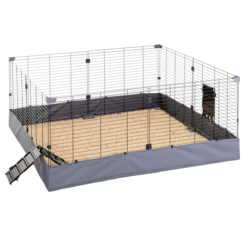 Ferplast Guinea pig Cage, HUB 04, Ideal small animal cage, Indoor/Outdoor Pet pen, Waterproof - machine washable Bottom, Easy assembly, Extendable and Modular, 140 x 140,5 x 59,5 cm