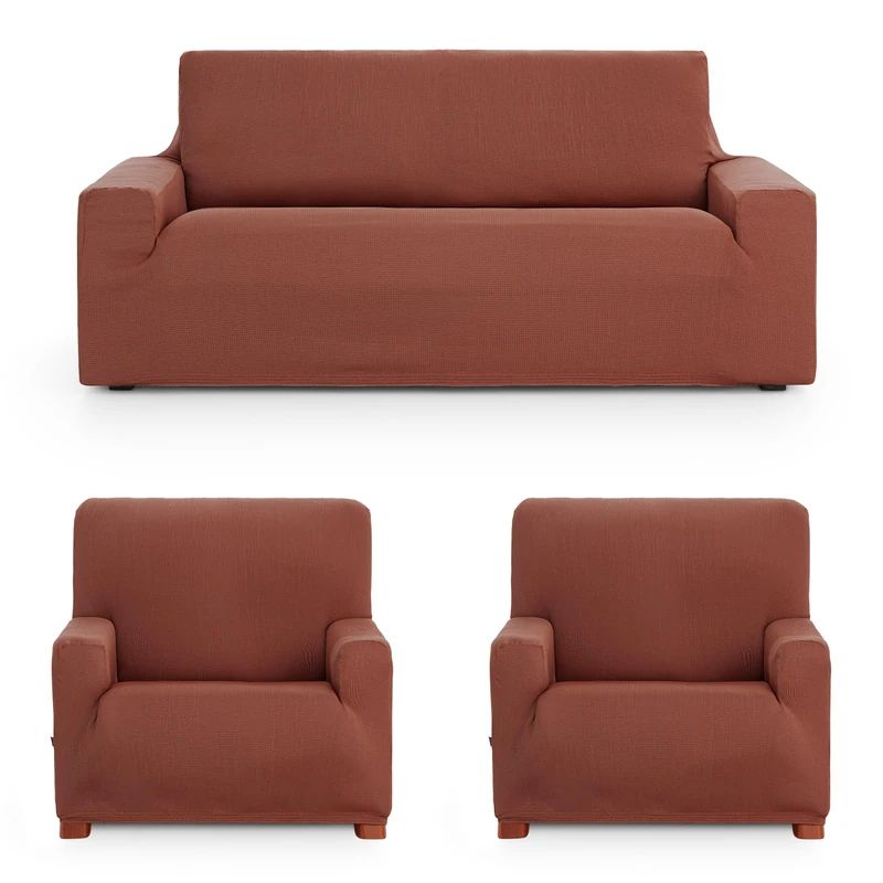 ECOMMERC3 | Trio 3+1+1 Universal and Versatile Sofa Cover - Easy to Install Boiler Colour Protector for Back, Seat and Arms