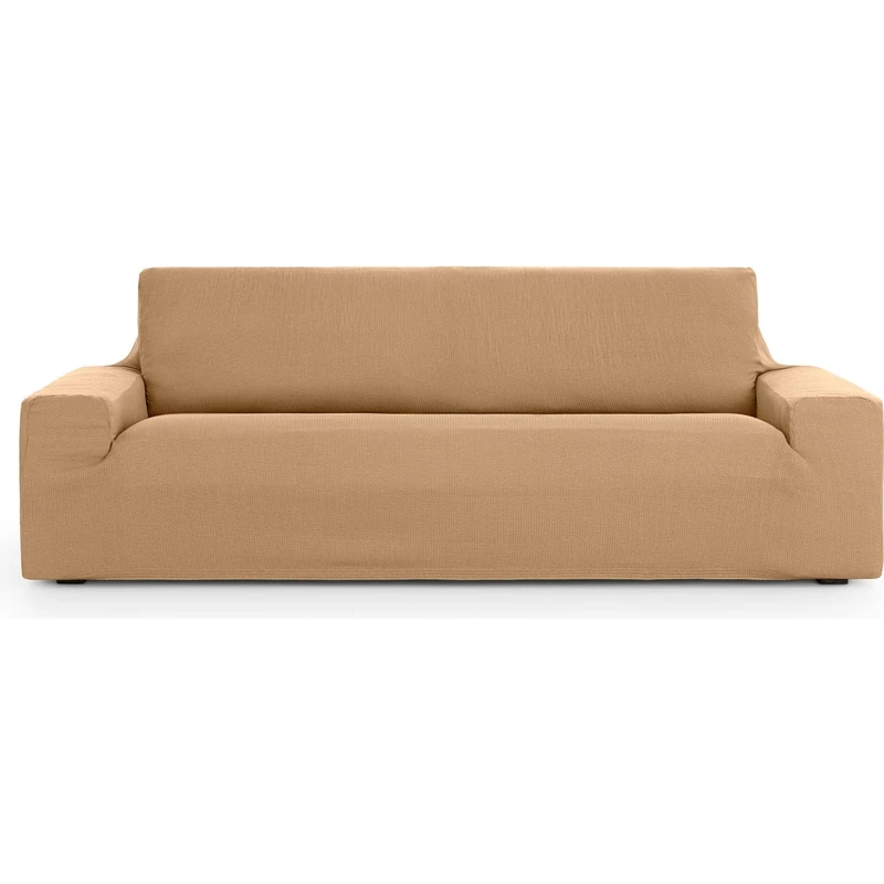 ECOMMERC3 Universal and Versatile 3 Seater Sofa Cover – Sand Colour Easy to Install Protector for Back, Seat and Arms
