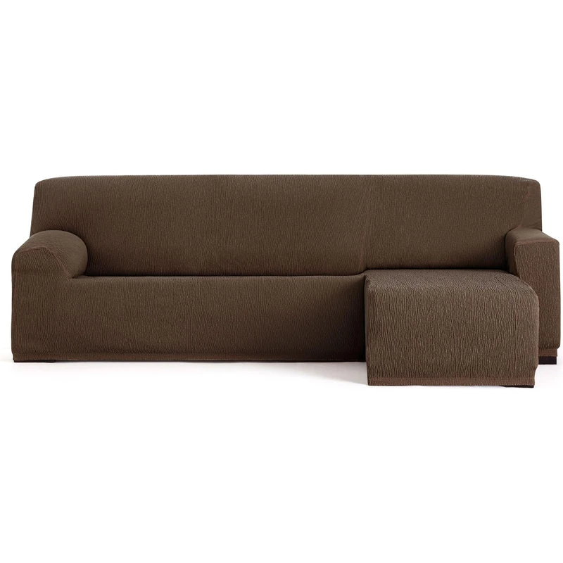 ECOMMERC3 Chaiselong | Universal and Versatile Short Right Arm Sofa Cover - Brown Chaiselong Protector Easy to Install for Back, Seat and Arms