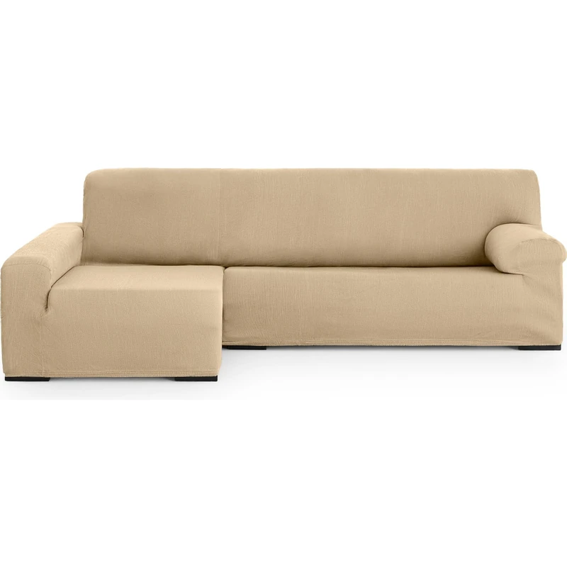 ECOMMERC3 Chaiselong Universal and Versatile Long Arm Sofa Cover for Left-Arm, Beige with Easy Installation Protector for Back, Seat and Arms