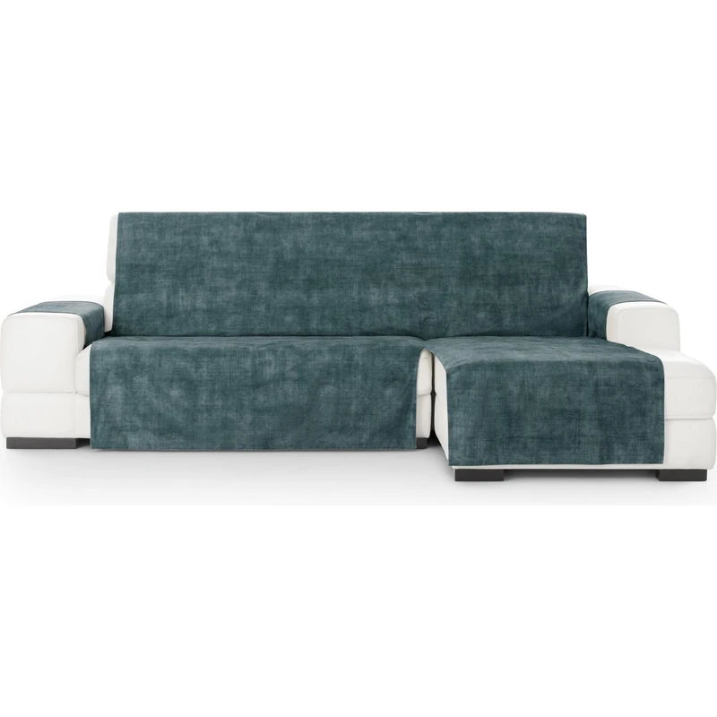 ECOMMERC3 Universal and Versatile Chaiselong Normal Right Sofa Cover – Blue Chaiselong Sofa Cover Protector Easy to Install for Back, Seat and Arms