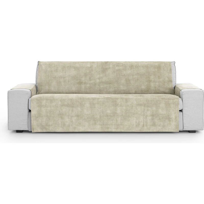ECOMMERC3 Universal and Versatile 2 Seater Sofa Cover - Ecru Colour Protector Easy to Install for Back, Seat and Arms - Image 1
