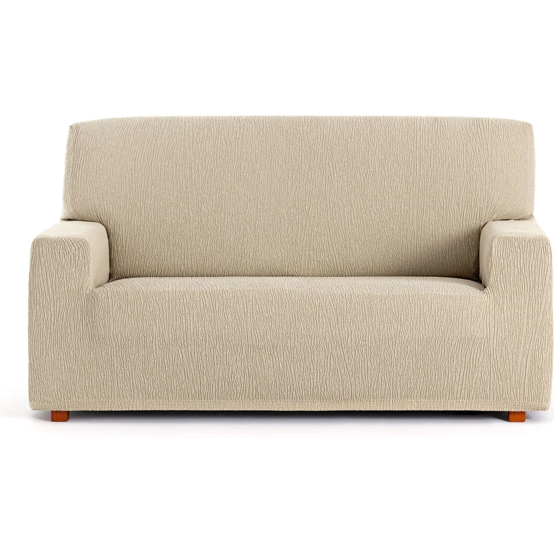 ECOMMERC3 Universal and Versatile 4 Seater Sofa Cover - Ecru Colour Protector Easy to Install for Back, Seat and Arms - Image 1