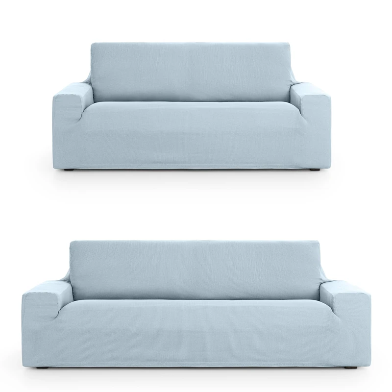 ECOMMERC3 | Universal and Versatile 3+2 Duo Sofa Cover – Light Blue Sofa Cover Protector Easy to Install for Back, Seat and Arms - Image 1