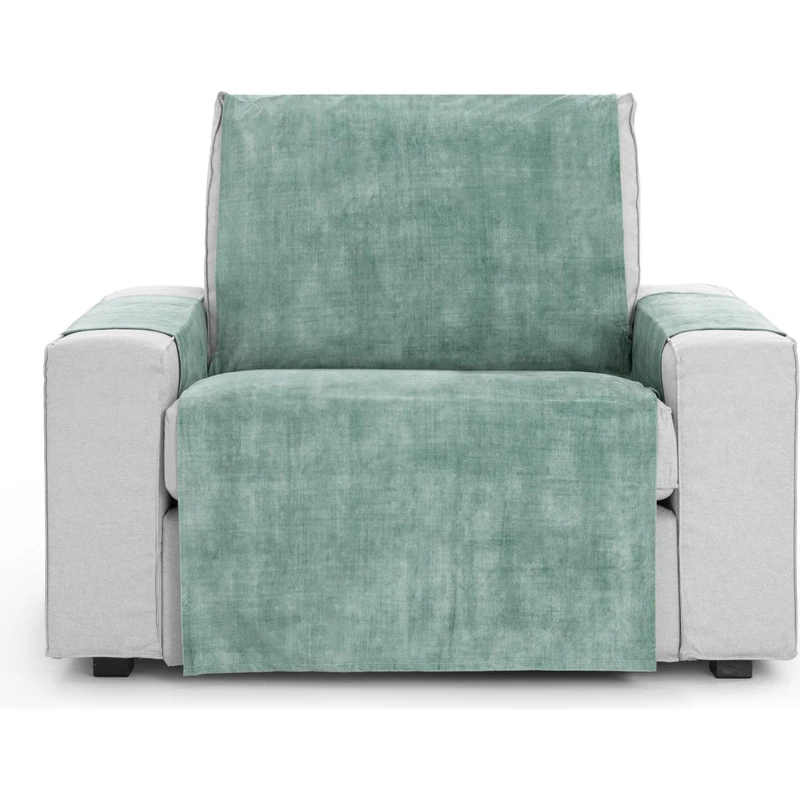ECOMMERC3 Universal and Versatile 1 Seater Sofa Cover - Aquamarine Colour Protector Easy to Install for Back, Seat and Arms