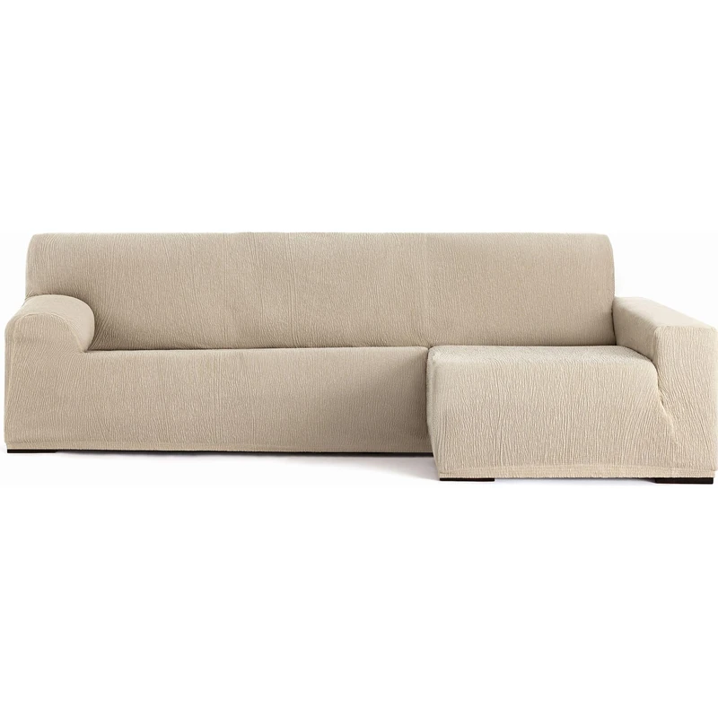 ECOMMERC3 Chaiselong Universal and Versatile Long Right Arm Sofa Cover – Ecru Chaiselong Sofa Cover Protector Easy to Install for Back, Seat and Arms - Image 1