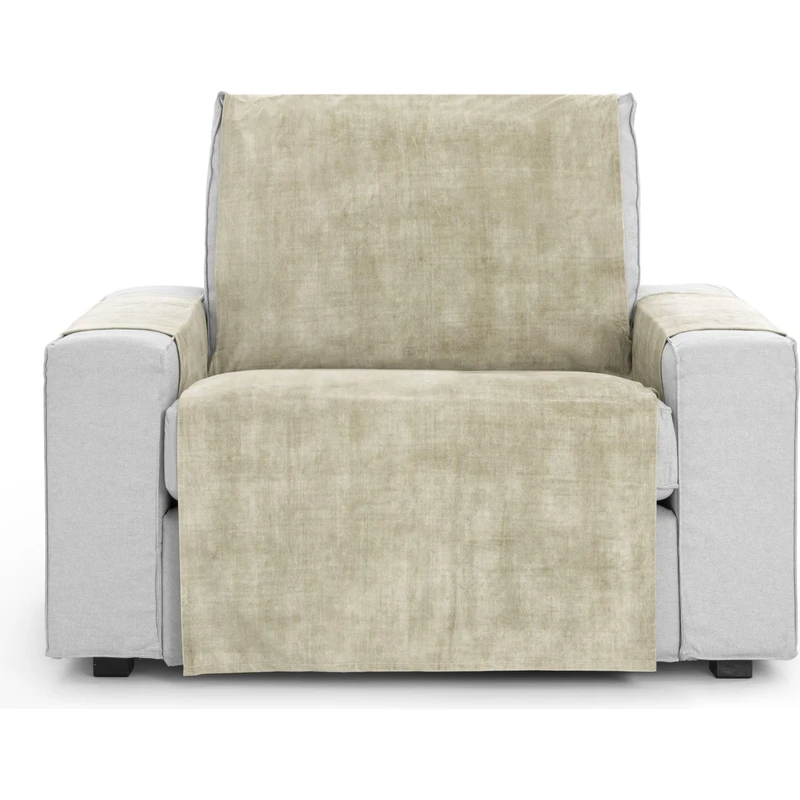 ECOMMERC3 Universal and Versatile 1 Seater Sofa Cover - Ecru Colour Protector Easy to Install for Back, Seat and Arms - Image 1