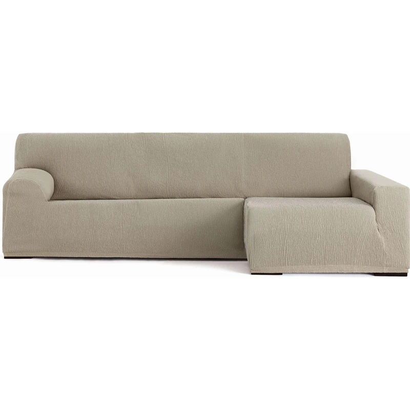 ECOMMERC3 Chaiselong | Universal and Versatile Long Right Arm Sofa Cover – Mink Colour Chaise Lounge Protector Easy to Install for Back, Seat and Arms