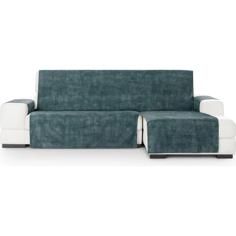 ECOMMERC3 Chaiselong Extra Right Universal and Versatile Sofa Cover – Blue Chaiselong Sofa Cover Protector Easy to Install for Back, Seat and Arms