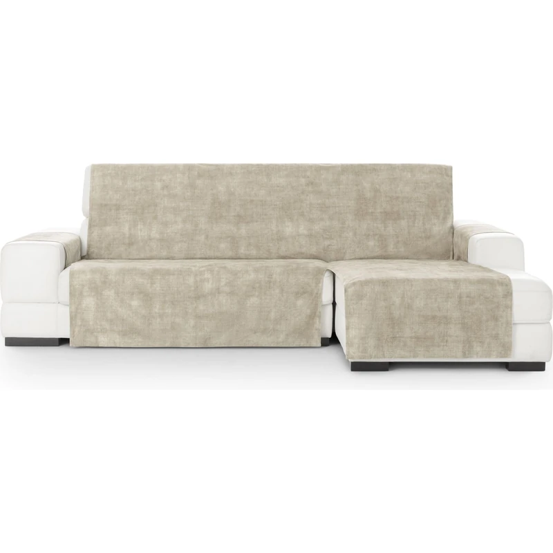ECOMMERC3 Universal and Versatile Chaiselong Normal Right Sofa Cover – Ecru Chaiselong Sofa Cover Protector Easy to Install for Back, Seat and Arms - Image 1