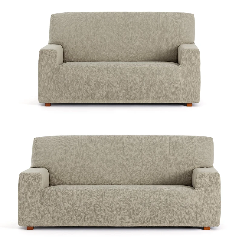 ECOMMERC3 | Universal and Versatile Duo 3+2 Sofa Cover – Mink Colour Protector Easy to Install for Back, Seat and Arms