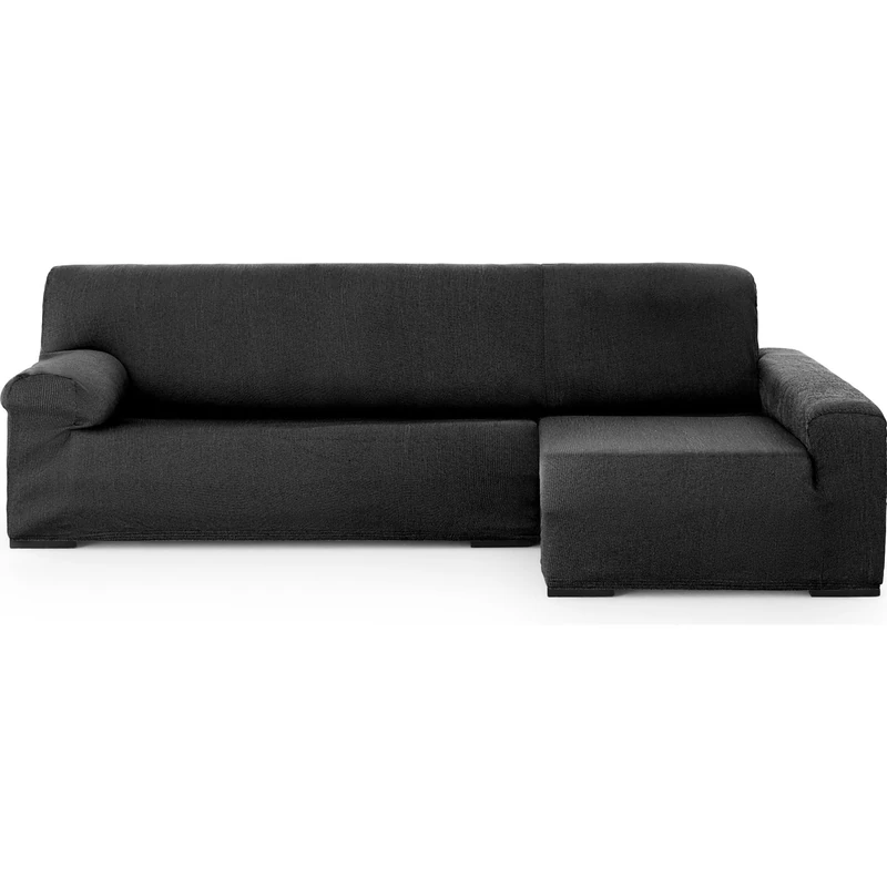 ECOMMERC3 Chaiselong Universal and Versatile Long Right Arm Sofa Cover - Dark Grey Easy to Install Protector for Back, Seat and Arms