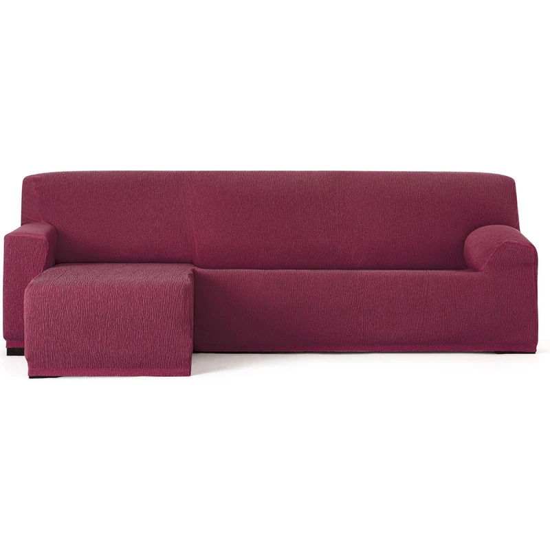 ECOMMERC3 Universal and Versatile Chaiselong Short Left Arm Sofa Cover – Bordeaux Chaiselong Sofa Cover Protector Easy to Install for Back, Seat and Arms