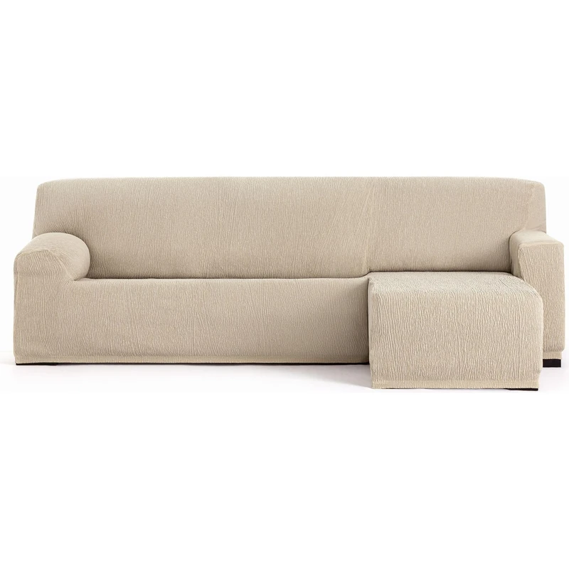 ECOMMERC3 Chaiselong Sofa Cover Short Right Arm Universal and Versatile – Chaiselong Sofa Cover, Ecru Colour Protector Easy to Install for Back, Seat and Arms