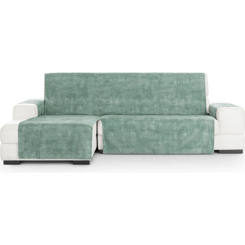 ECOMMERC3 Universal and Versatile Chaiselong Normal Left Sofa Cover - Aquamarine Colour Chaiselong Protector Easy to Install for Back, Seat and Arms - Image 1