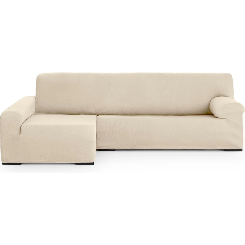 ECOMMERC3 Chaiselong Universal and Versatile Long Arm Left Sofa Cover - Ecru Colour Protector Easy to Install for Back, Seat and Arms - Image 1