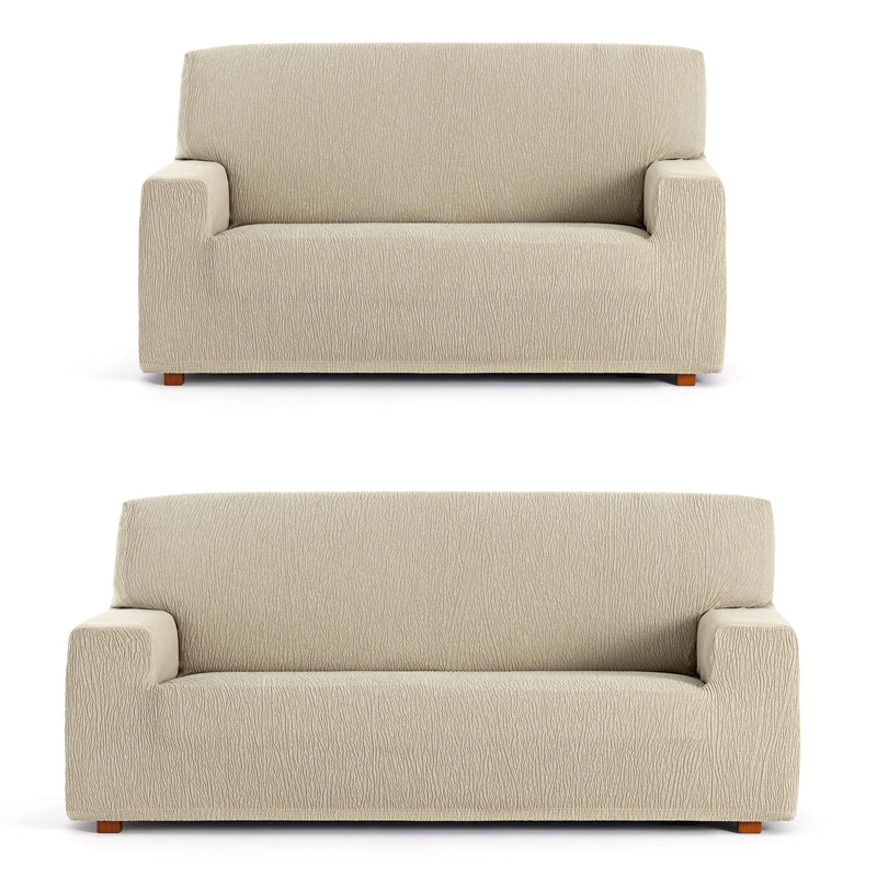 ECOMMERC3 | Universal and Versatile Duo 3+2 Sofa Cover - Ecru Protector Easy to Install for Back, Seat and Arms - Image 1