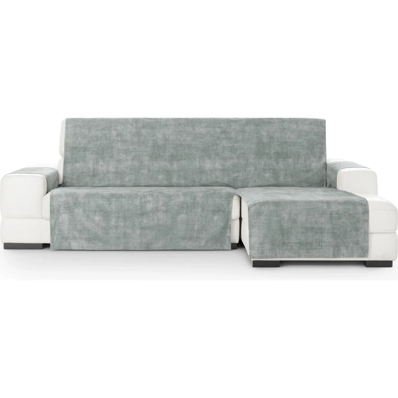 ECOMMERC3 Chaiselong Extra Right Universal and Versatile Sofa Cover – Pearl Grey Chaiselong Sofa Cover Protector Easy to Install for Back, Seat and Arms
