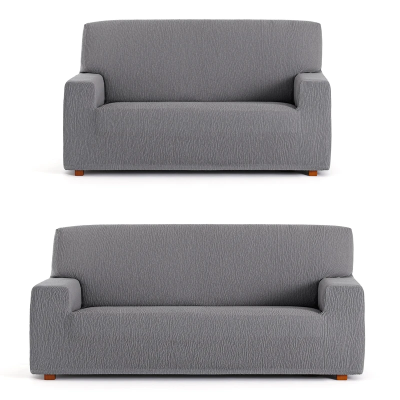 ECOMMERC3 | Universal and Versatile Duo 3+2 Sofa Cover – Grey Sofa Cover Protector Easy to Install for Back, Seat and Arms - Image 1