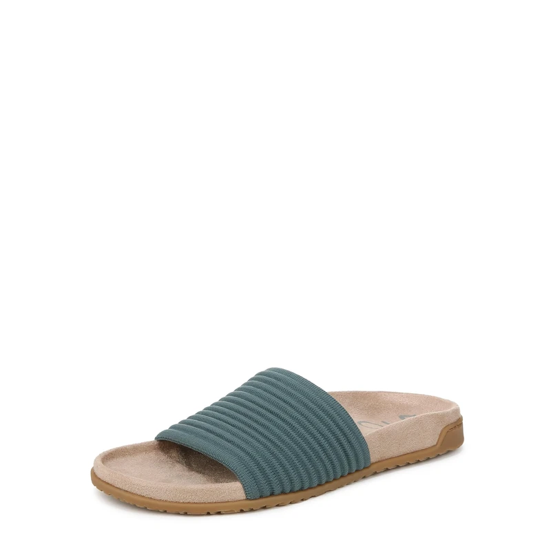 Vionic Womens Ellie Compression Knit Slide Sandals Medium Fit, Bodega Blue, UK 5.5