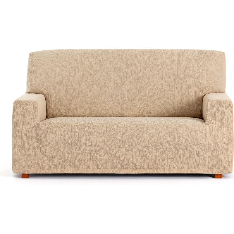 ECOMMERC3 Universal and Versatile 3 Seater Sofa Cover – Beige Sofa Cover Protector Easy to Install for Back, Seat and Arms - Image 1