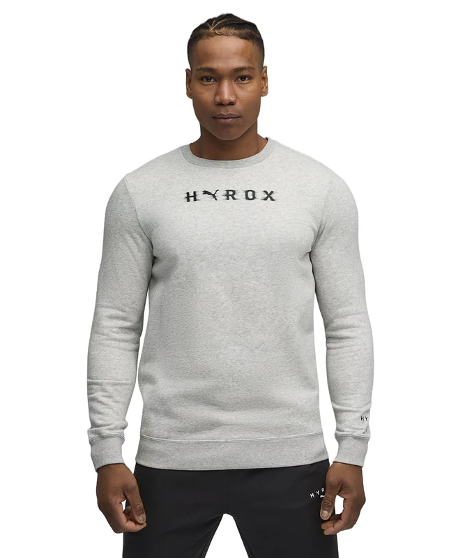 PUMA M x HYROX HEAVYWEIGHT CREWNECK Light Gray Heather