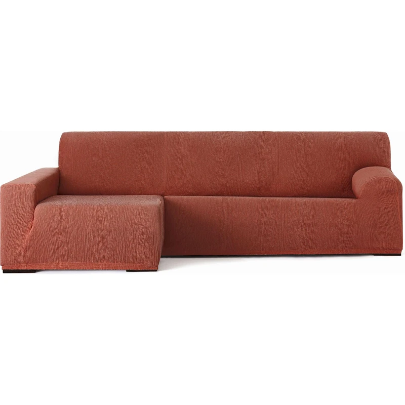 ECOMMERC3 Chaiselong | Universal and Versatile Long Left Arm Sofa Cover - Orange Chaiselong Protector Easy to Install for Back, Seat and Arms