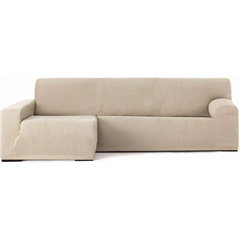 ECOMMERC3 Chaiselong Universal and Versatile Long Left Arm Sofa Cover – Chaiselong Sofa Cover Ecru Protector Easy to Install for Back, Seat and Arms