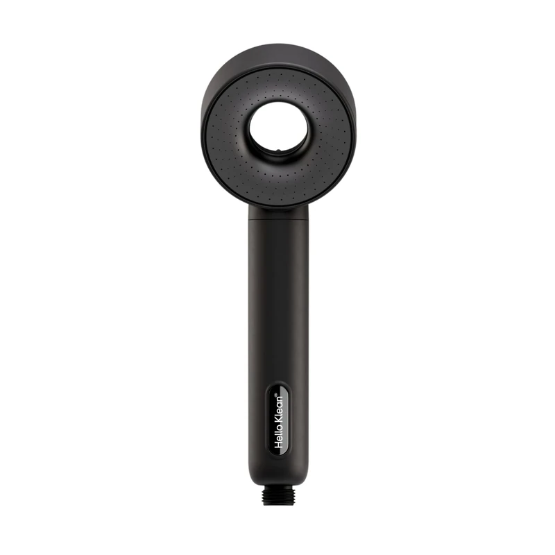 Hello Klean Shower Head in Black - Filters Unwanted Metals, Chlorine & Impurities Found in Water - Improves Quality of Skin & Hair - Quick & Easy to Install