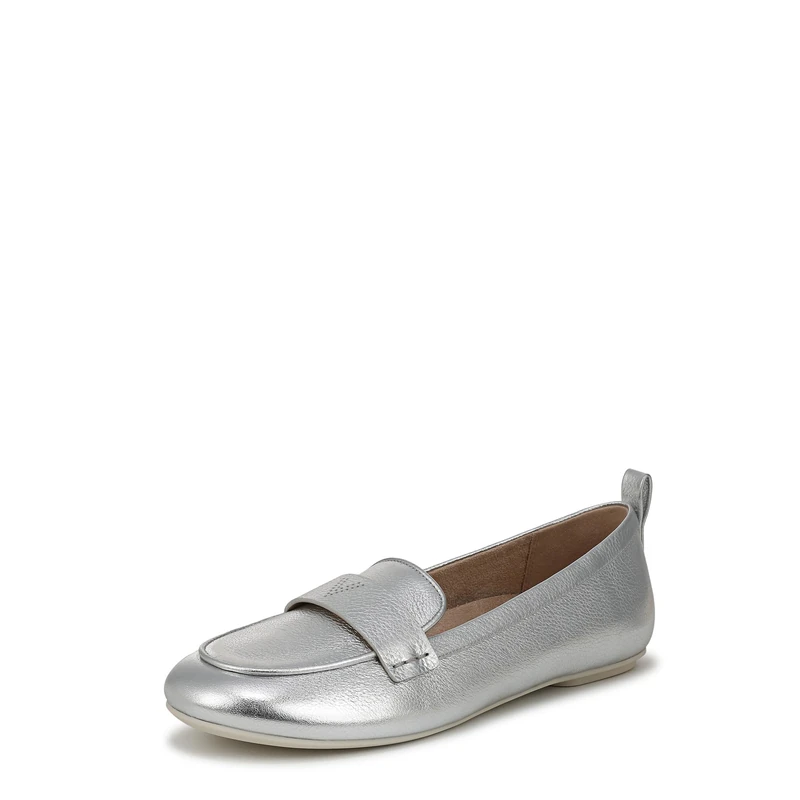 Vionic Women's Tessa Loafer Flat, Silver Metallic, 4 UK