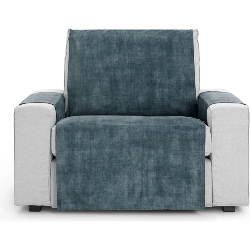 ECOMMERC3 Universal and Versatile 1 Seater Sofa Cover – Blue Sofa Cover Protector Easy to Install for Back, Seat and Arms