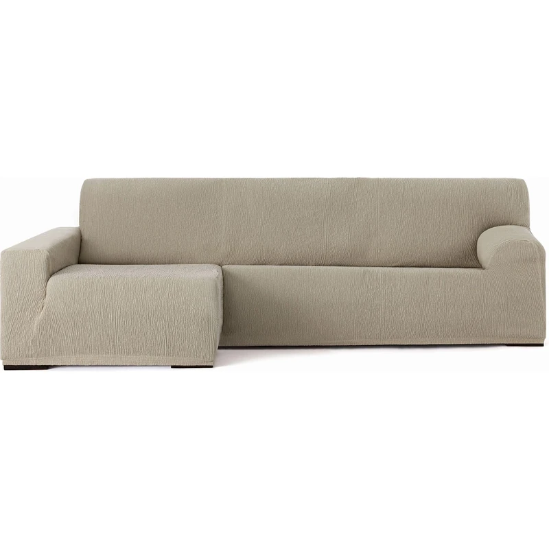 ECOMMERC3 Chaiselong | Universal and Versatile Long Arm Left Arm Sofa Cover - Mink Colour Protector Easy to Install for Back, Seat and Arms