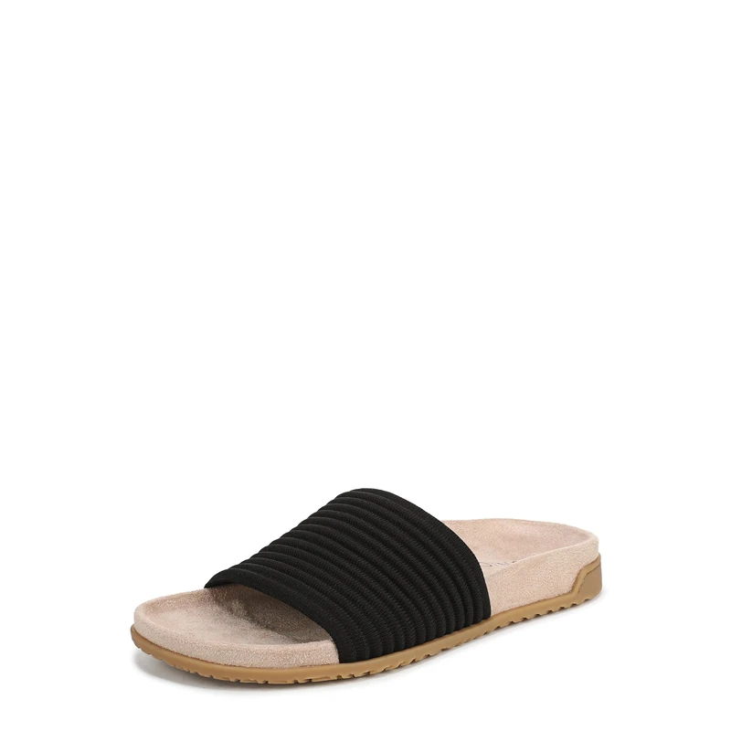Vionic Womens Ellie Compression Knit Slide Sandals Medium Fit, Black, UK 4.5