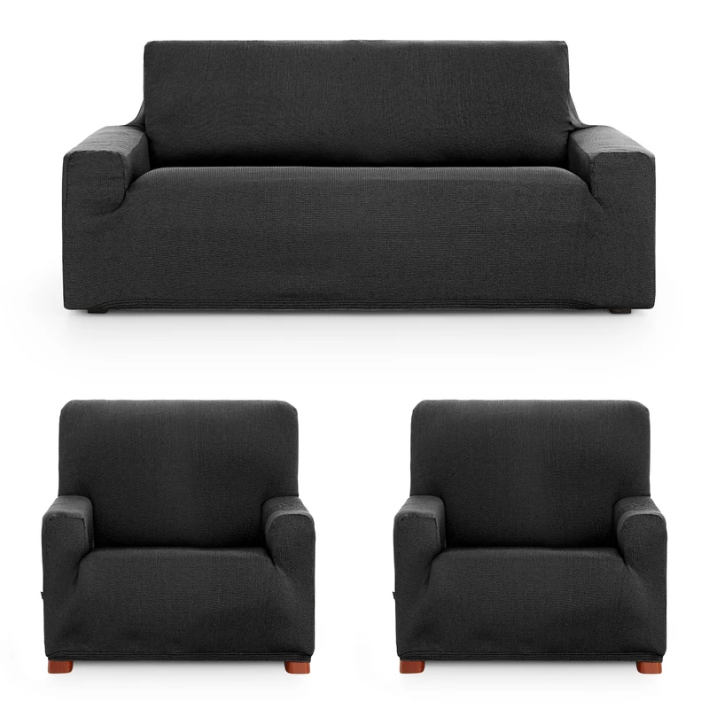 ECOMMERC3 | Trio 3+1+1 Universal and Versatile Sofa Cover - Dark Grey Protector Easy to Install for Back, Seat and Arms - Image 1