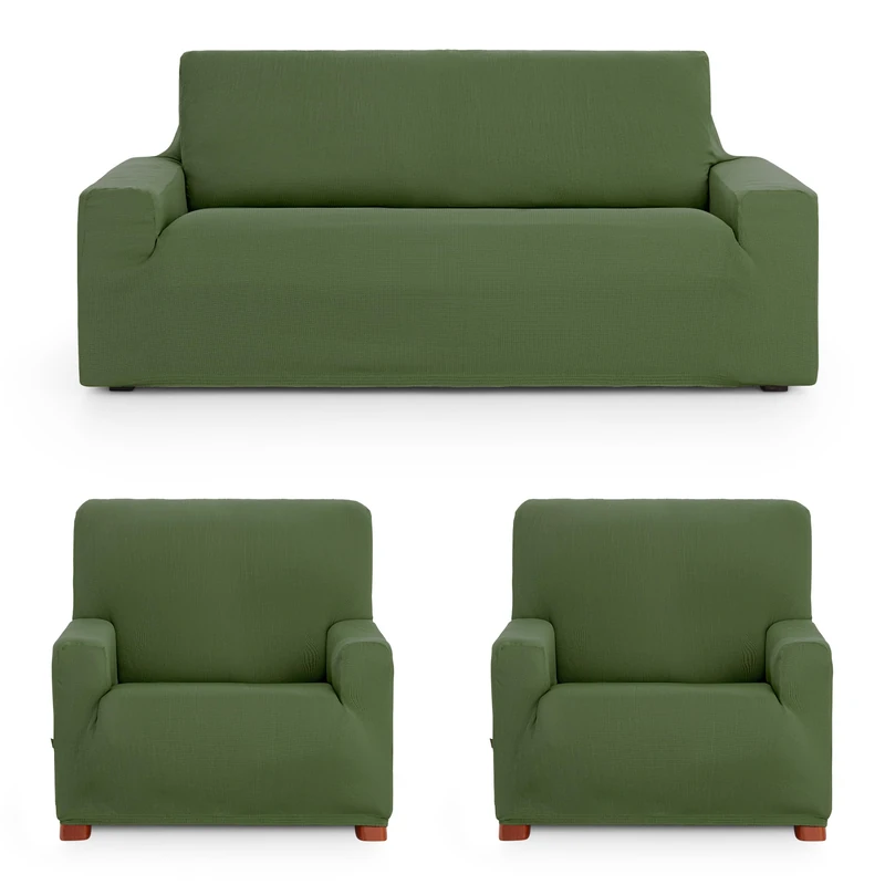 ECOMMERC3 | Trio 3+1+1 Universal and Versatile Sofa Cover - Green Protector Easy to Install for Back, Seat and Arms